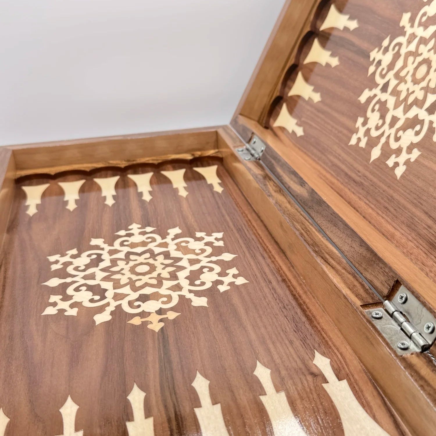Walnut wood backgammon board