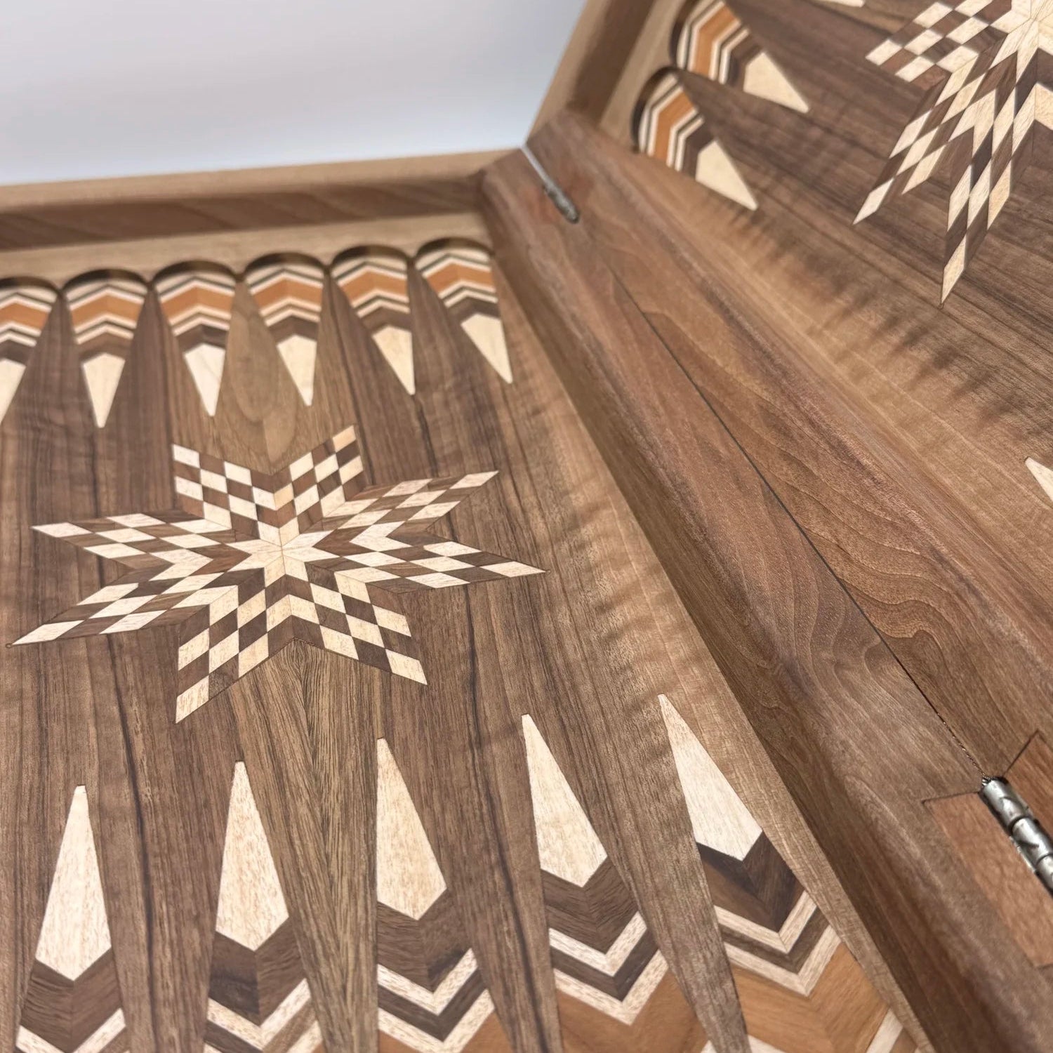 Walnut wood backgammon board